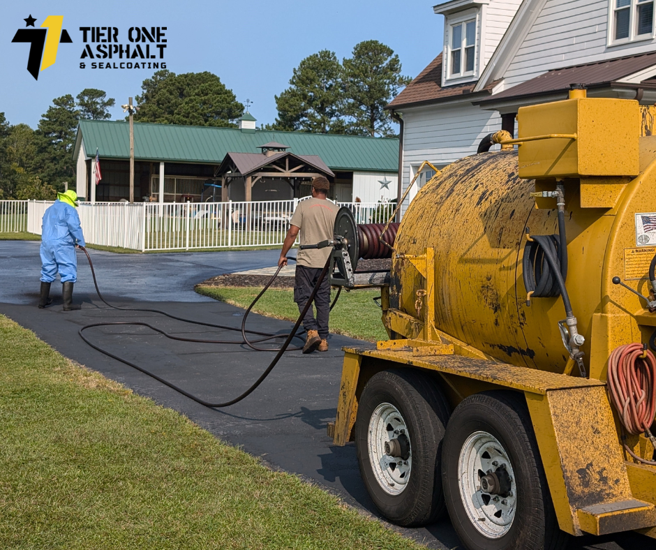 Blacktop sealcoating in Raleigh NC by Tier One Asphalt