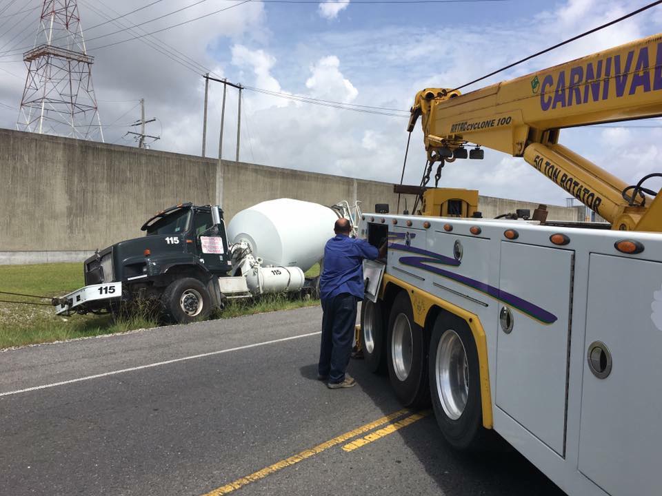 Mixer Truck Towed - Harvey, LA - Carnival Wrecker Service