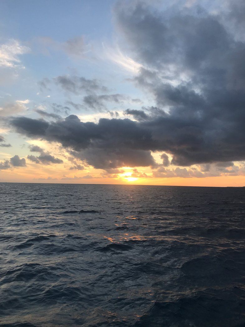 Sunset over the ocean in St Maarten