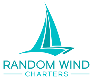 random wind charters blue and teal logo