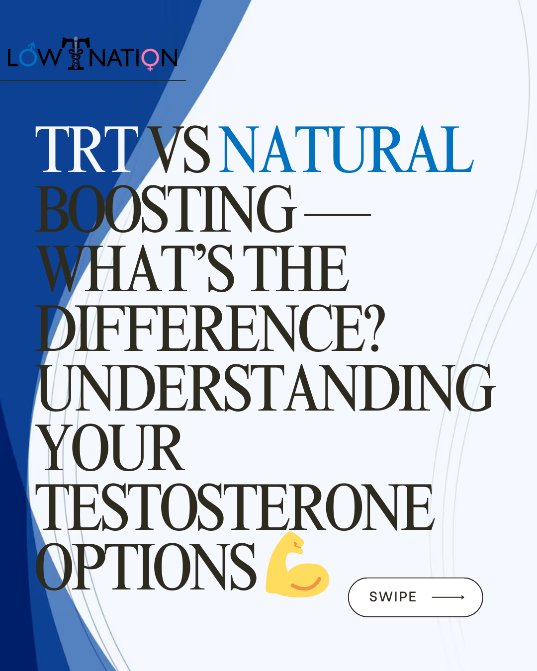 Comparison of TRT vs natural testosterone boosting showing options, benefits, and lifestyle tips,