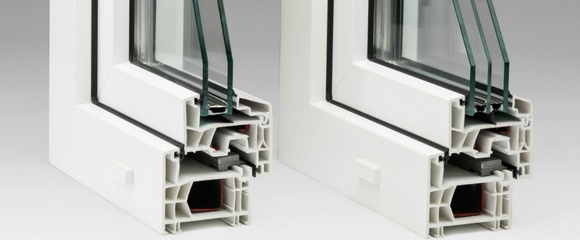 Image comparing double glazing and triple glazing. A cross section so you can see how it is constructed. Double glazing vs triple glazing.