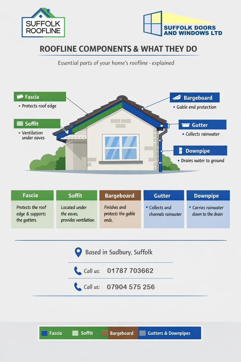Best Expert Roofline Services in Sudbury, Suffolk | Installers of Fascias, Soffits, Bargeboards, Guttering and downpipes.