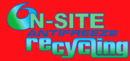 A logo for n-site antifreeze recycling on a red background