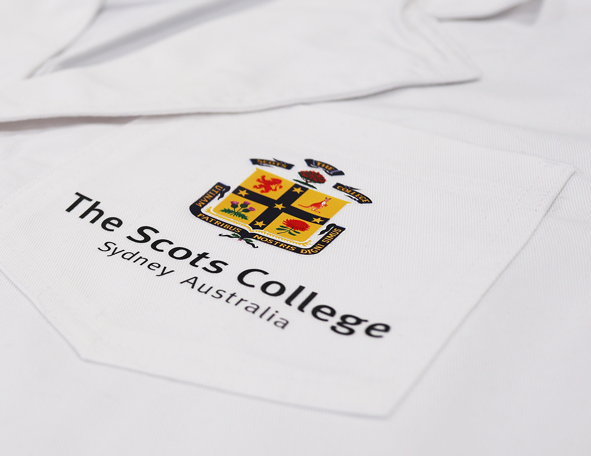 White lab coat pocket with 