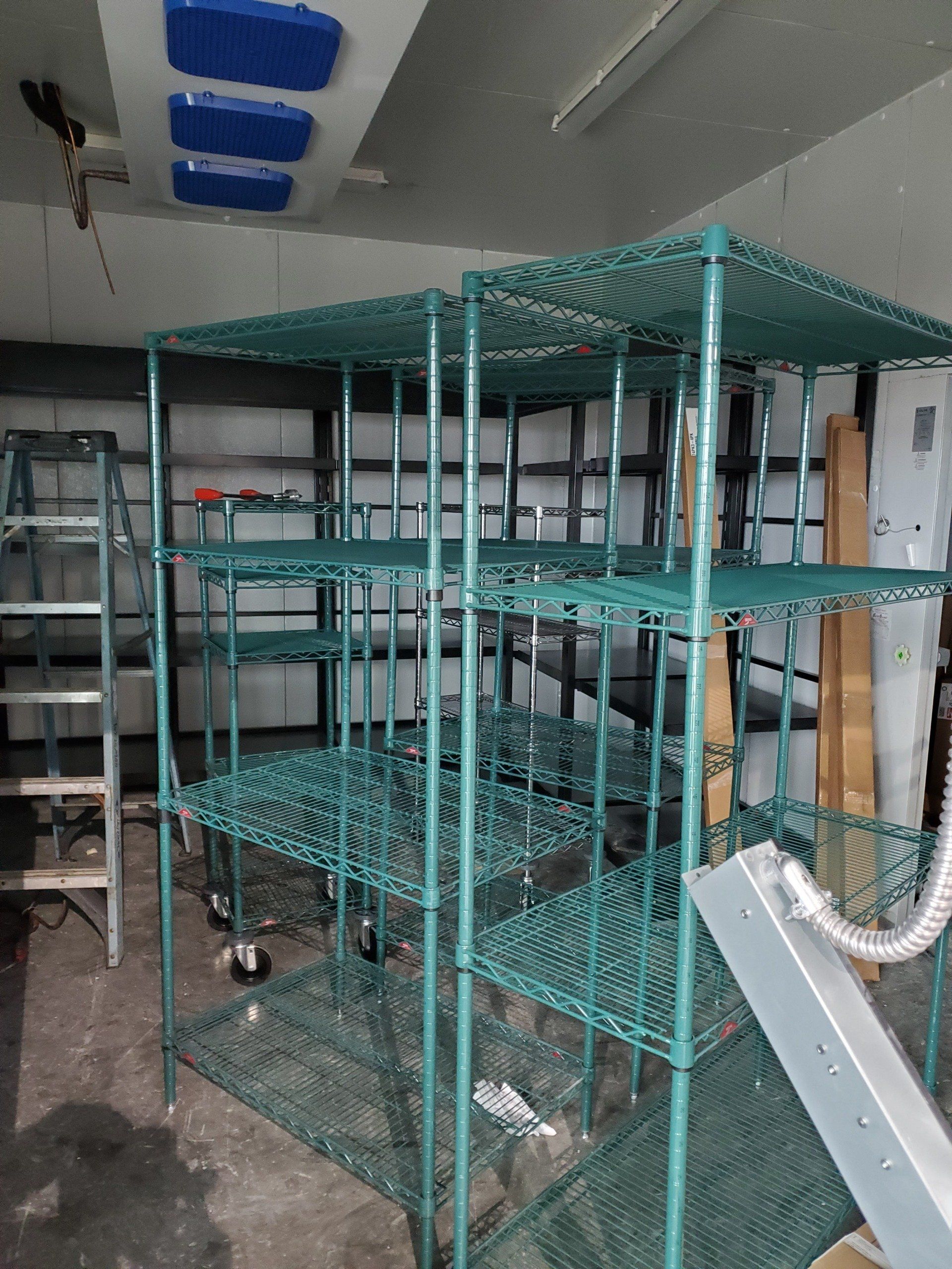 Wire Shelf Installation, Refrigeration Installation, Cooler Case Installation