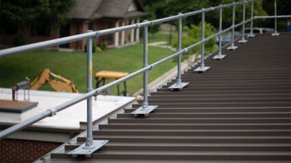 OSHA-Compliant Fixed Metal Roof Safety Guardrail