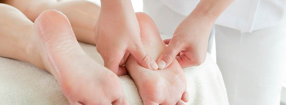 Reflexology - uses appropriate pressure points that corresponds to different body organs and systems