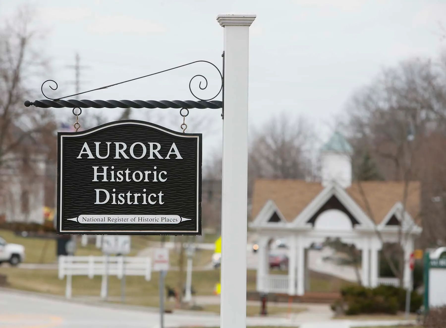 Historic district in downtown Aurora, OH