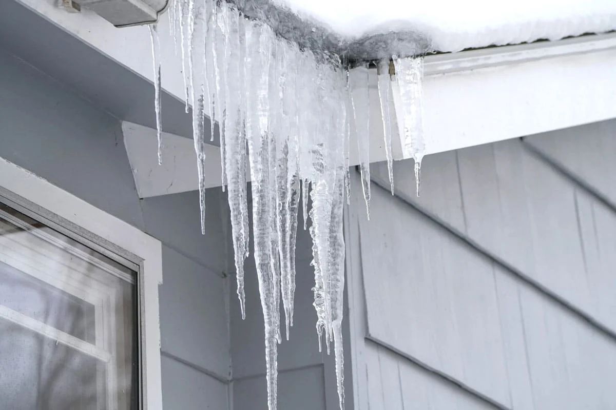Ice dam on a home in Hudson Ohio