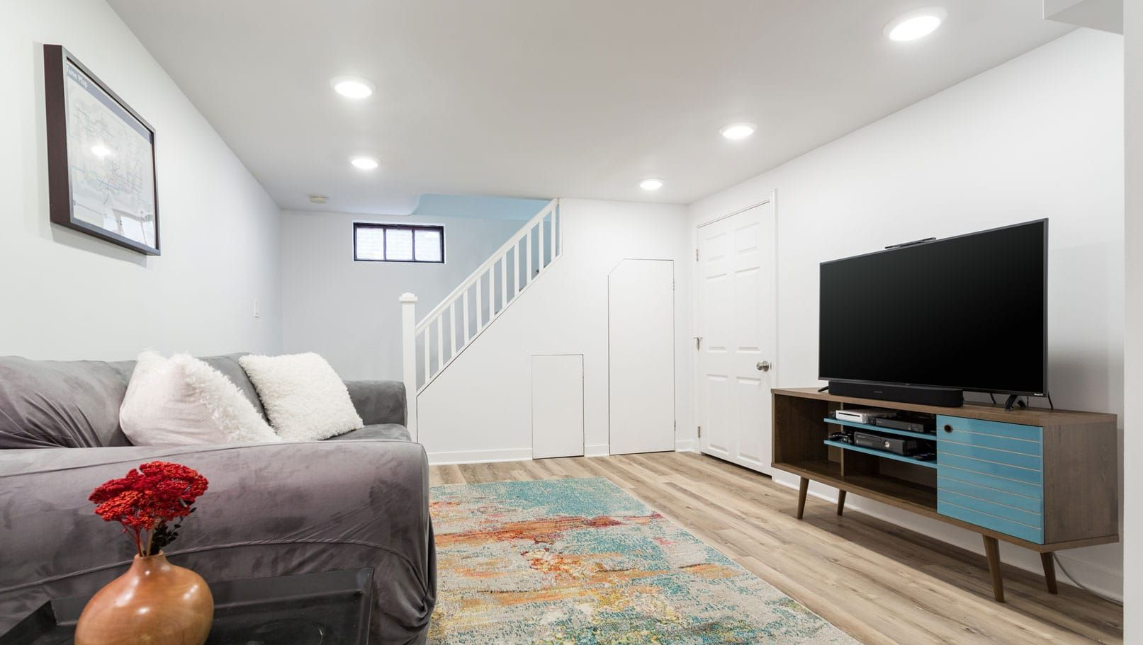 After remodeling the basement in Aurora, Ohio