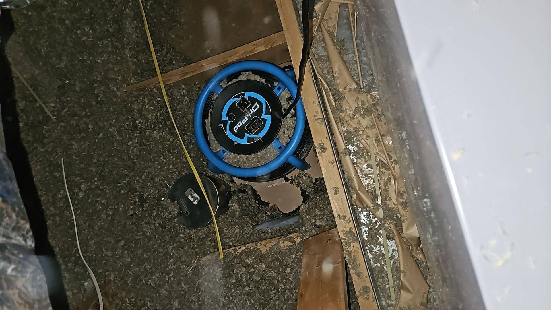 Attic water damage dryout