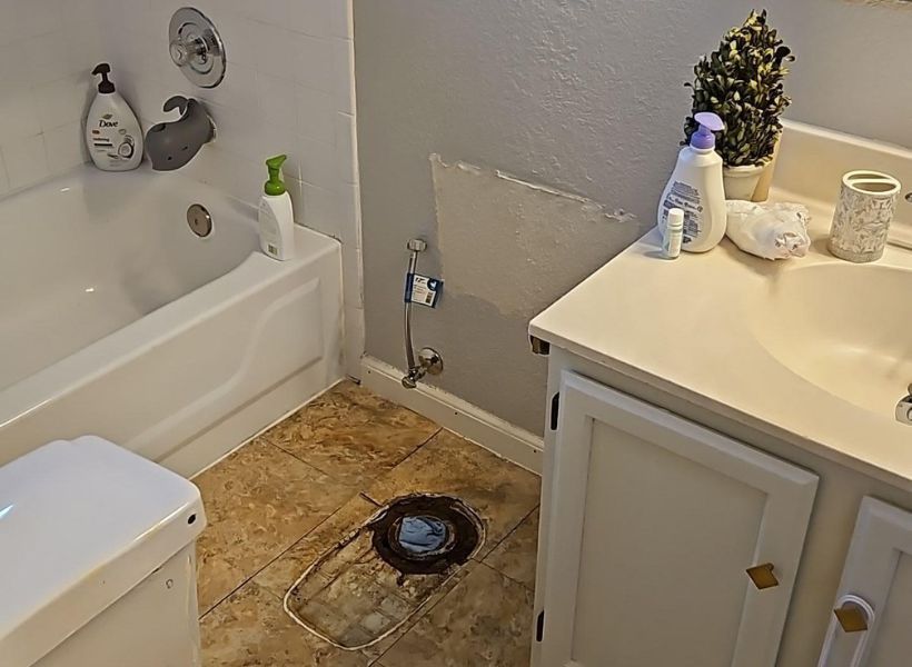 bathroom water damage