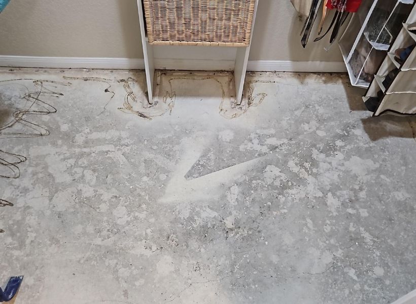 bedroom closet after flood mitigation
