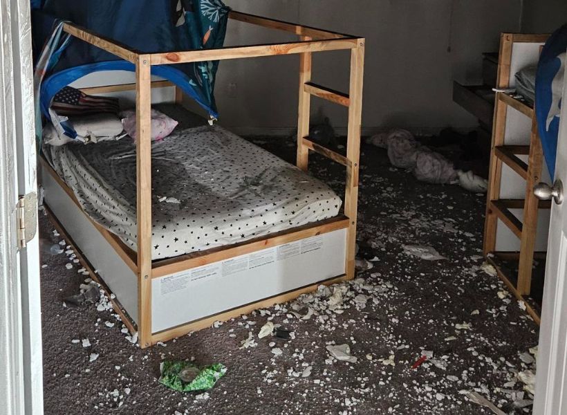 bedroom fire damage
