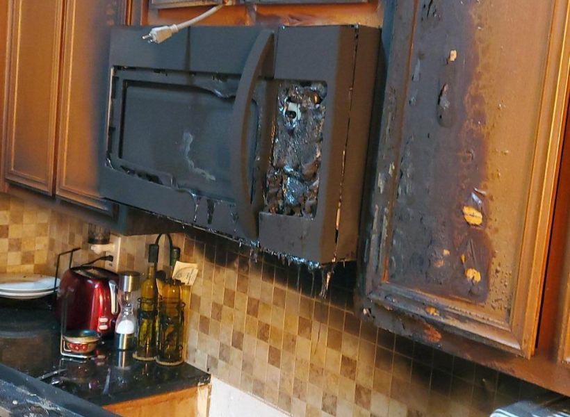 burned kitchen cabinets