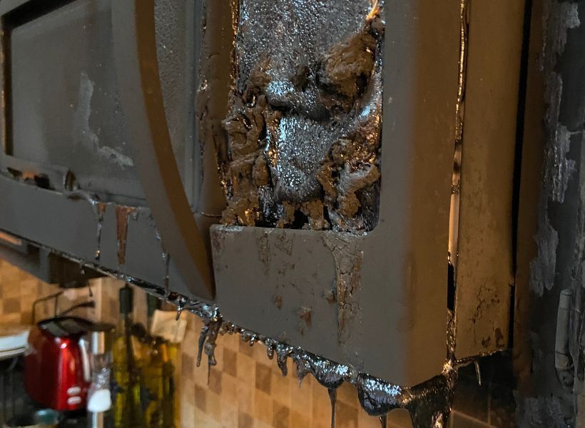 burned microwave