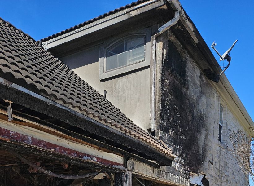 burnt facade