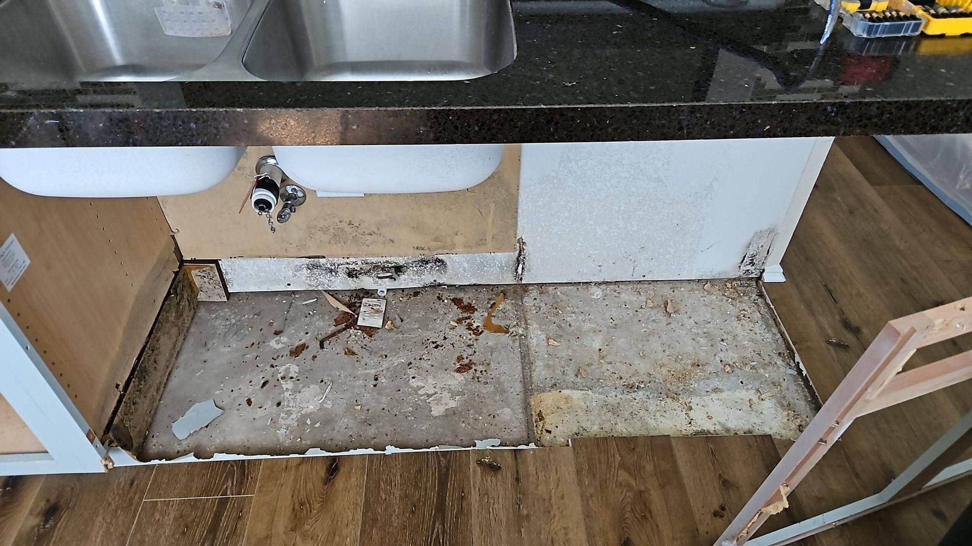 Cabinet water damage