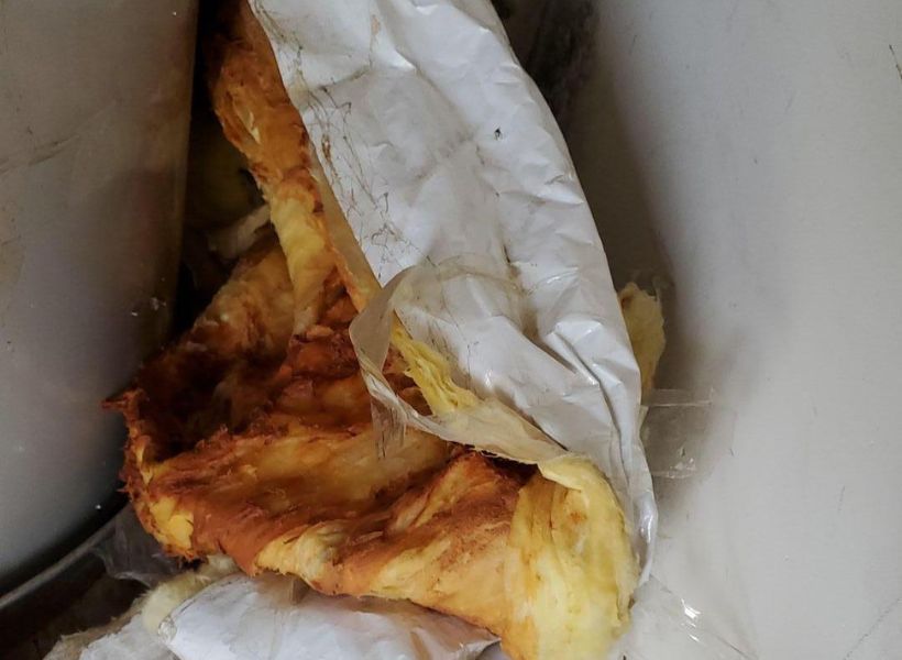 damaged insulation in the garage