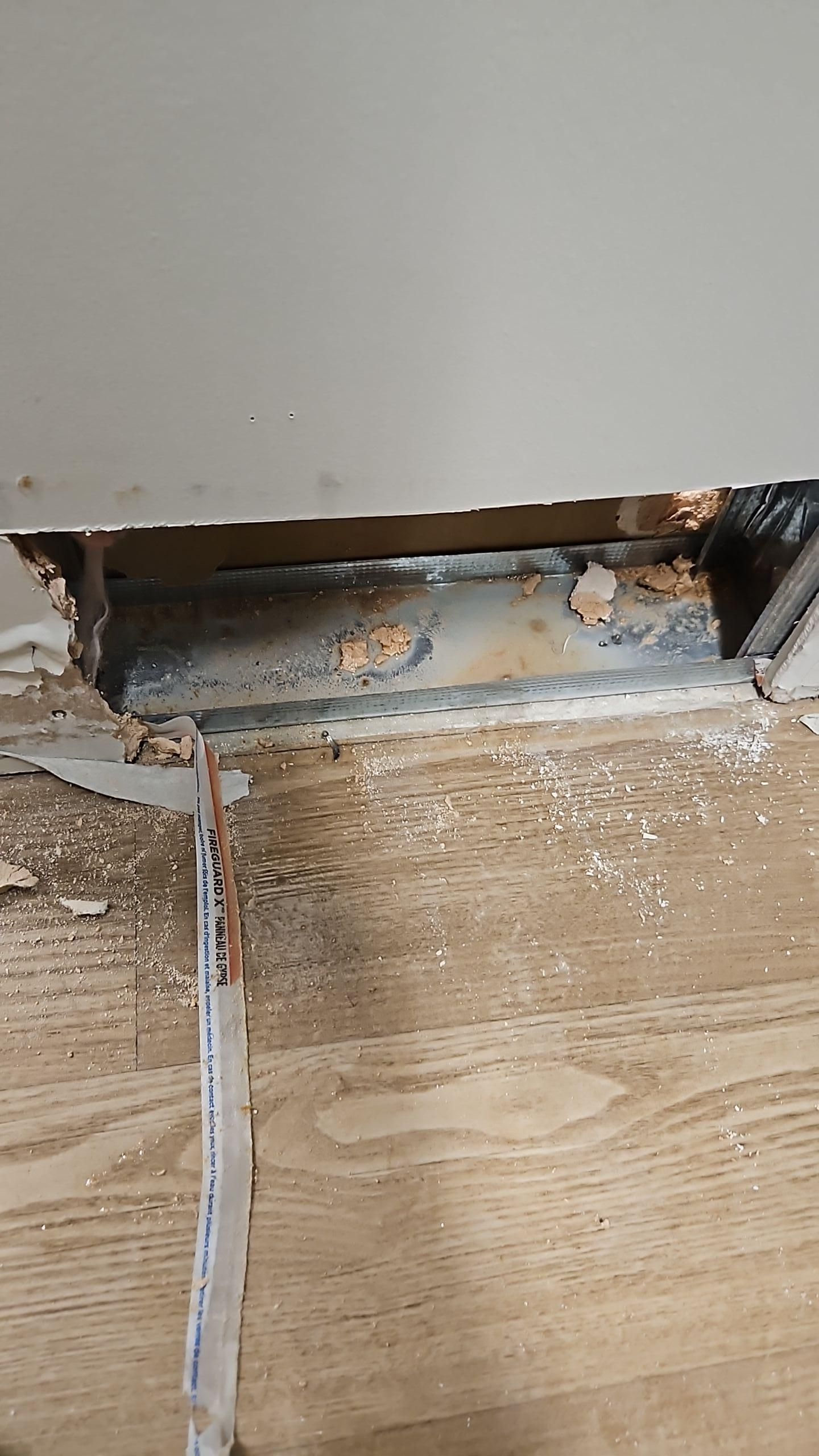 Drywall water damage assessment