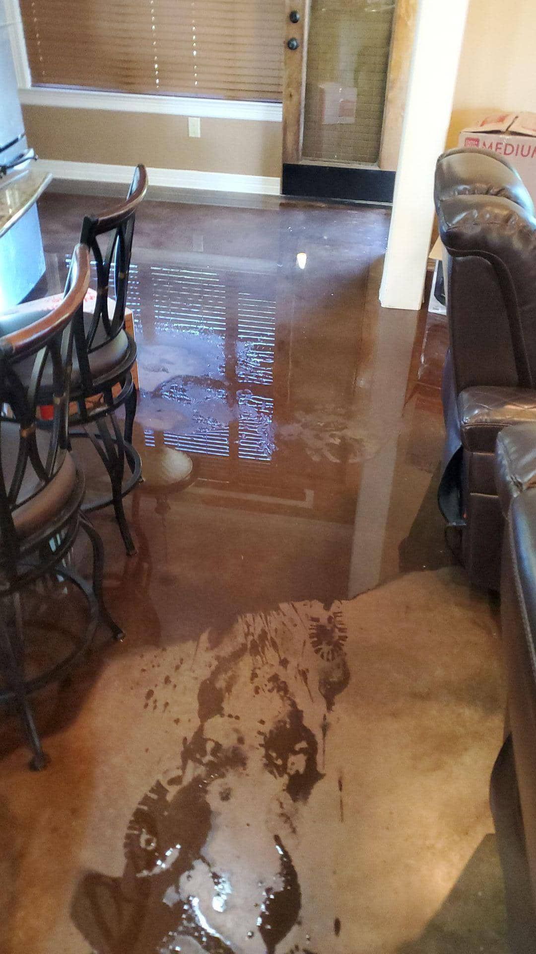 kitchen flooding in groesbeck home