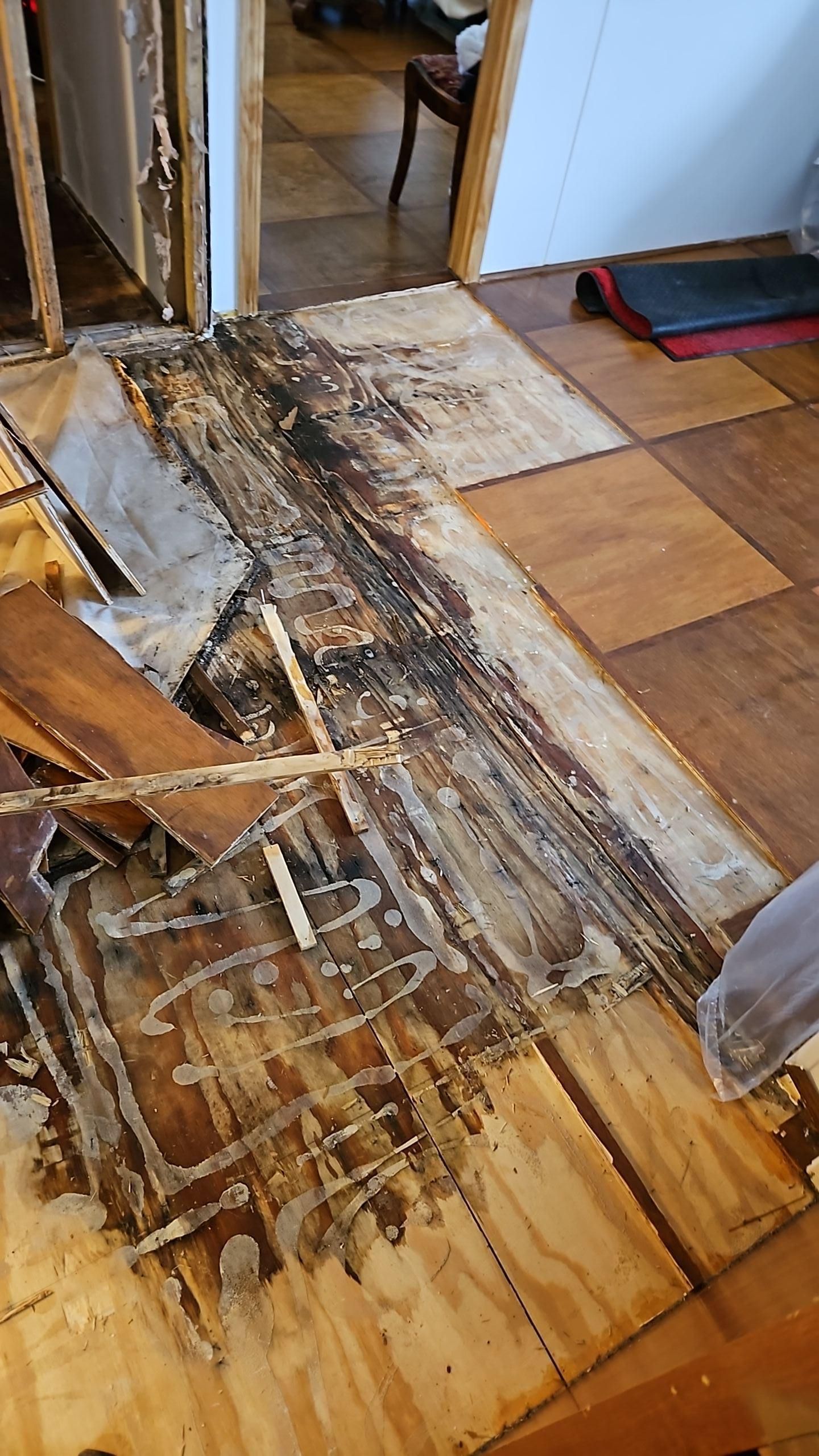Kitchen flooring removal process