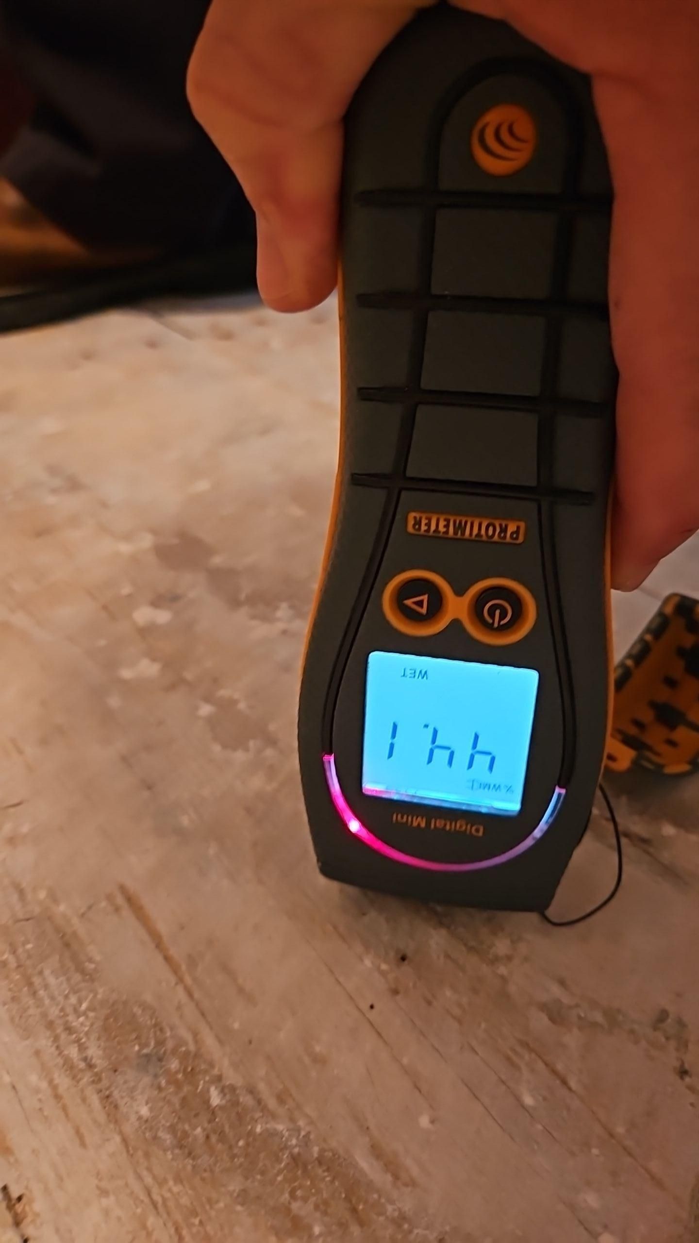 Moisture meter readings during remediation