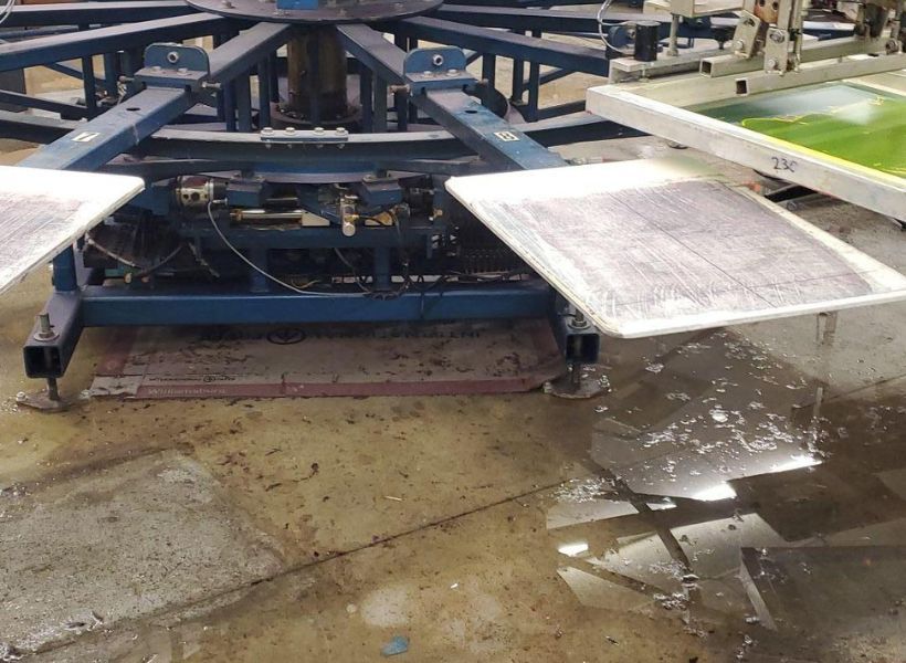 water damaged printing room
