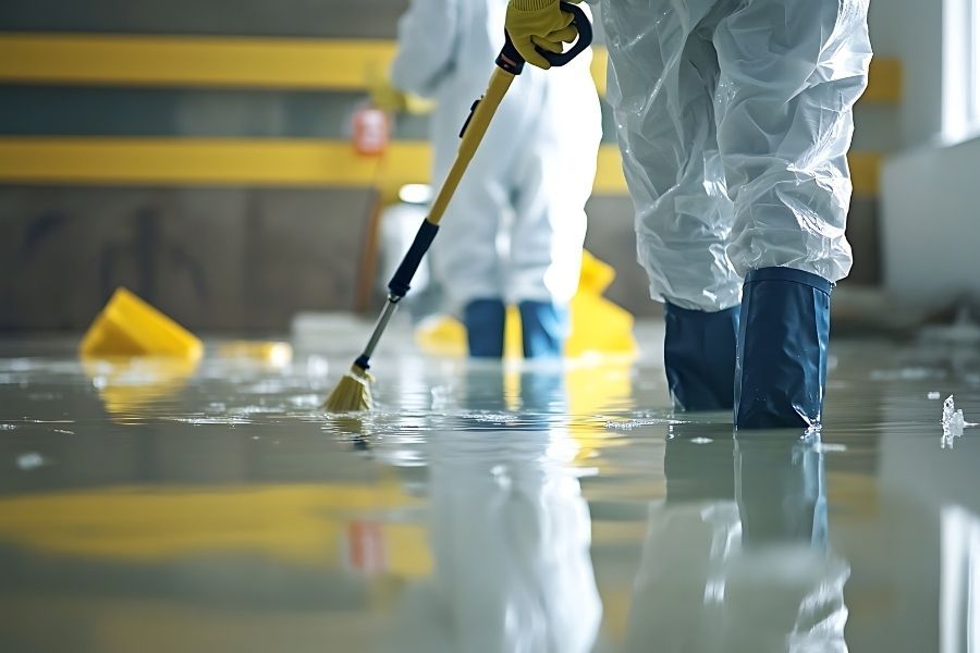 Sewage backup contamination requiring professional cleanup