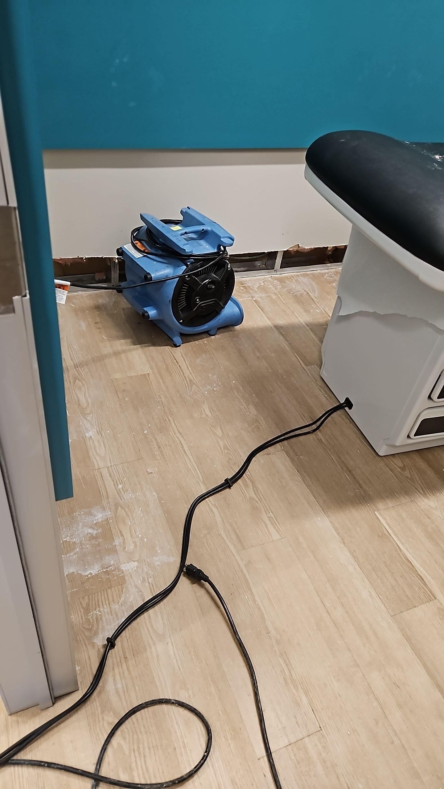 Water damage demo and drying equipment in Georgetown pediatric office