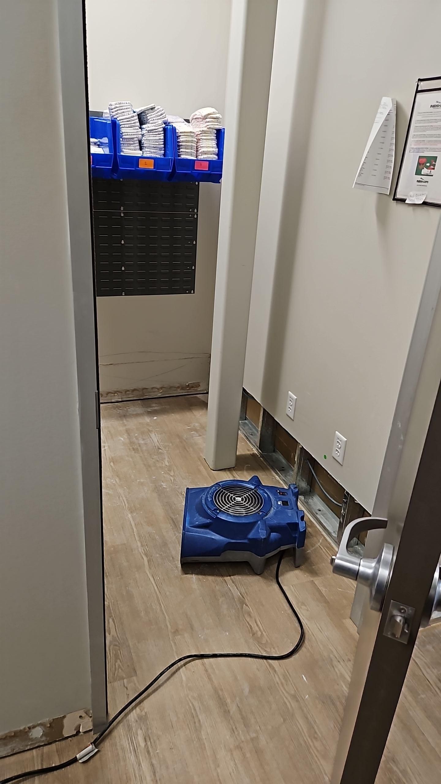 Commercial water damage drying process