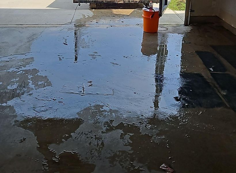 water damage in the garage
