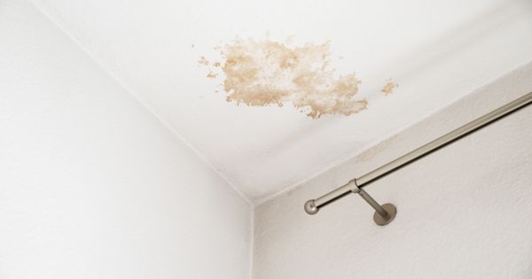 water damage on ceiling