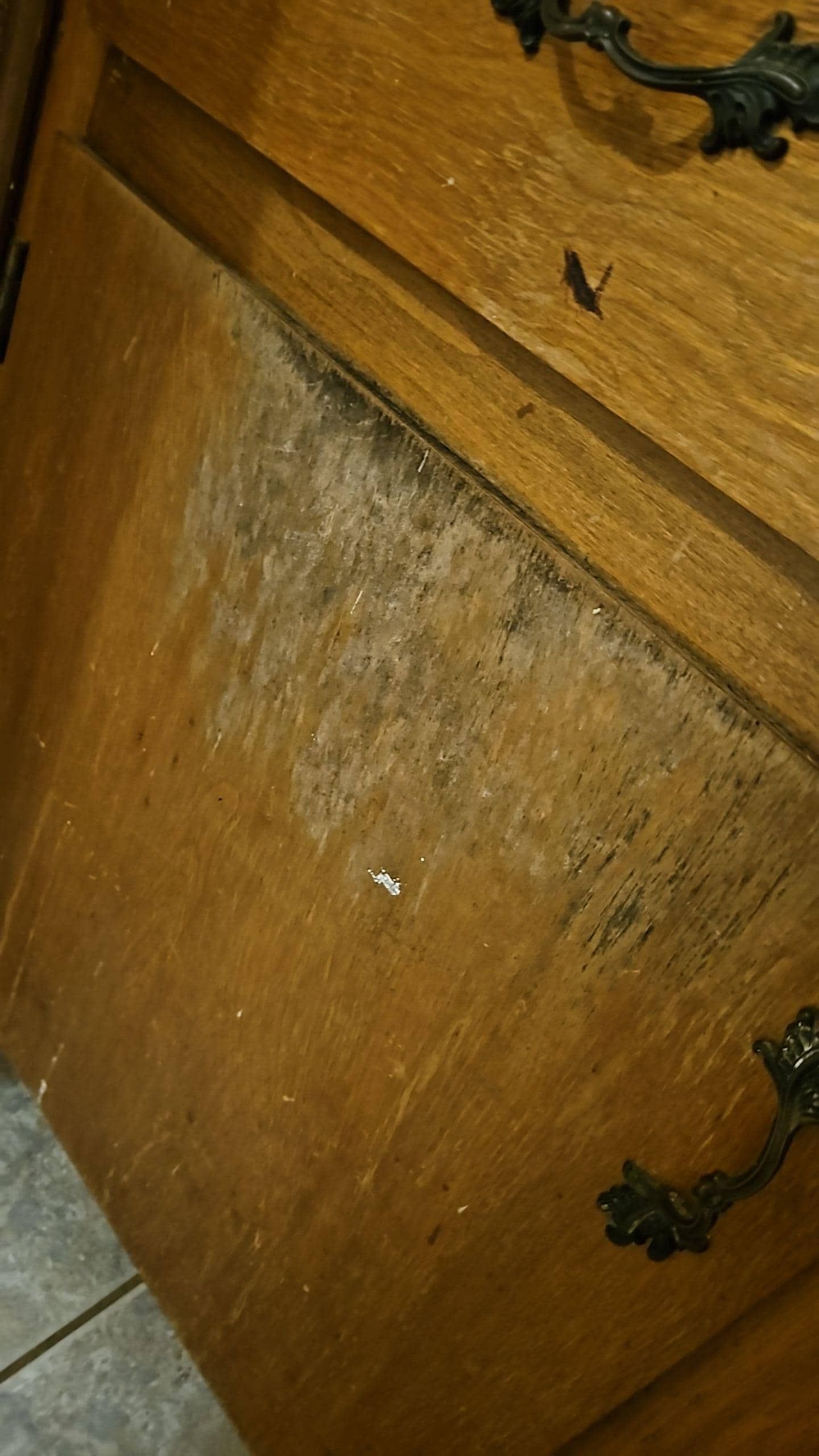 water damaged cabinets in a cameron, tx home