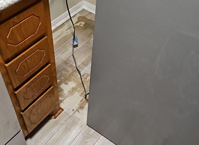 water damage to the kitchen floor