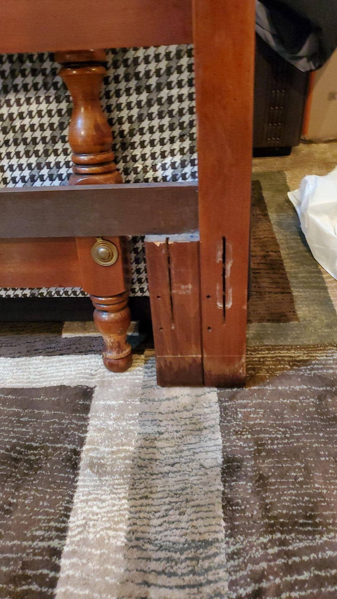 water damaged wood furniture in Groesbeck home