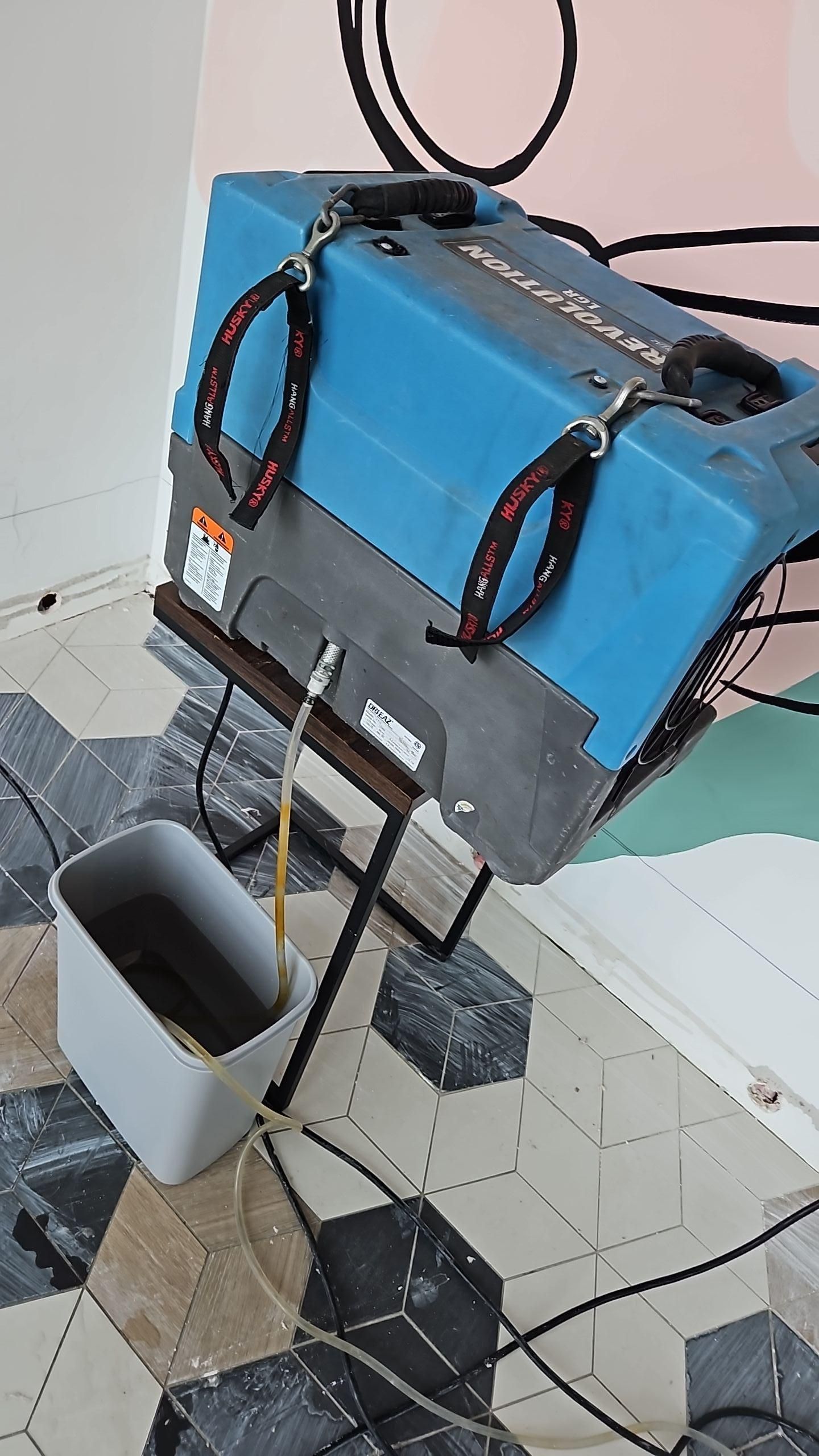 Water extraction process in progress