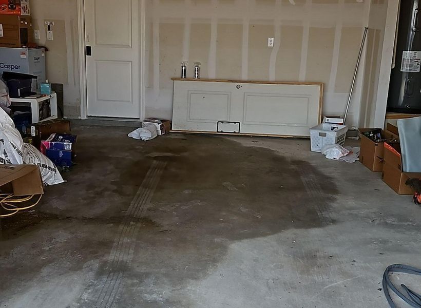 water seeped through garage ceiling