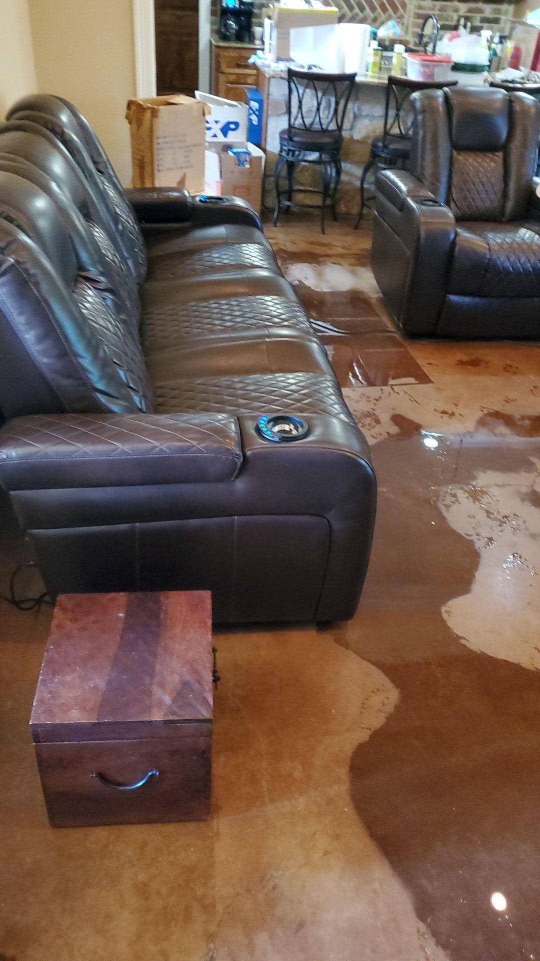water damaged wood furniture in Groesbeck home