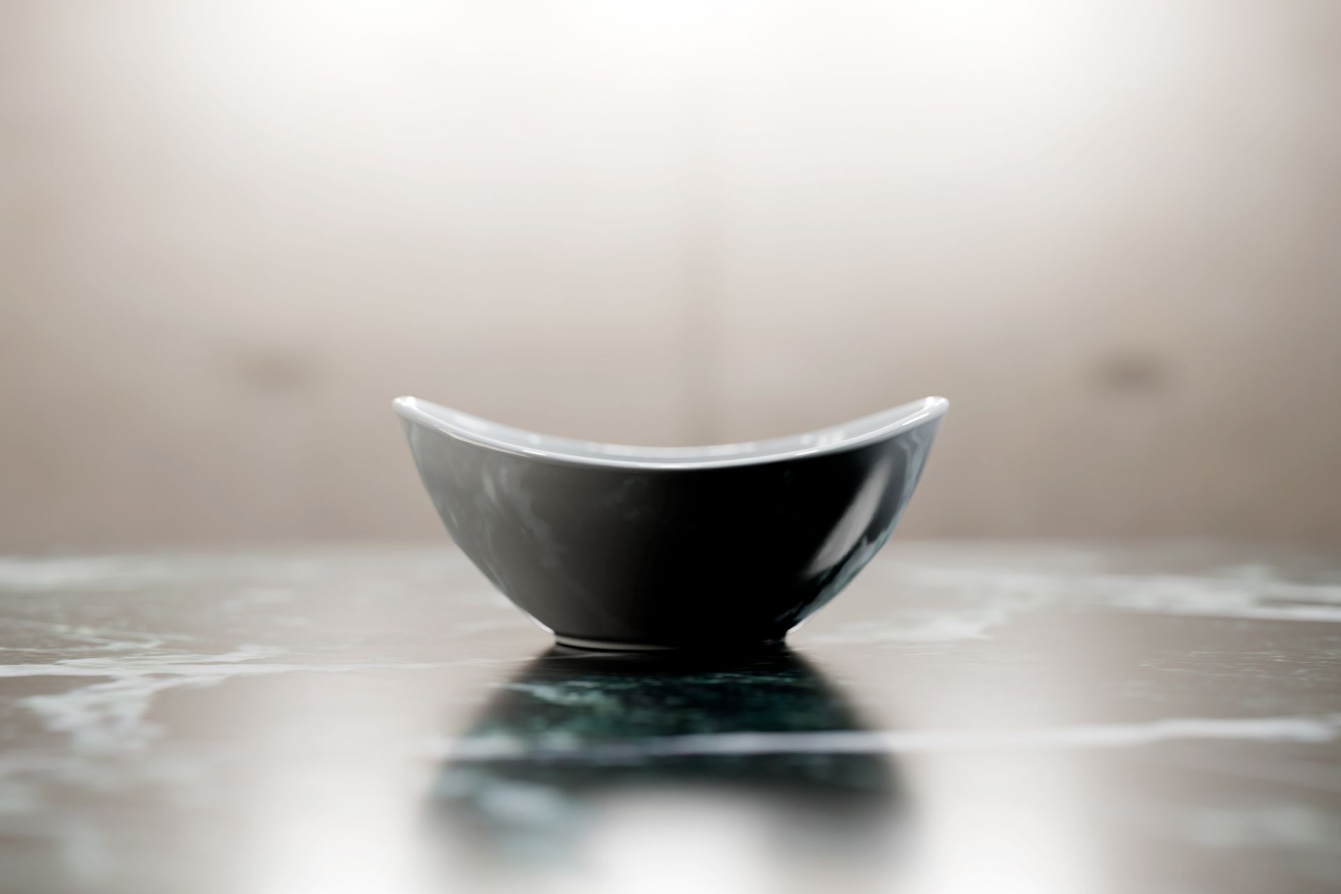 Black Bowl sitting on granite countertop