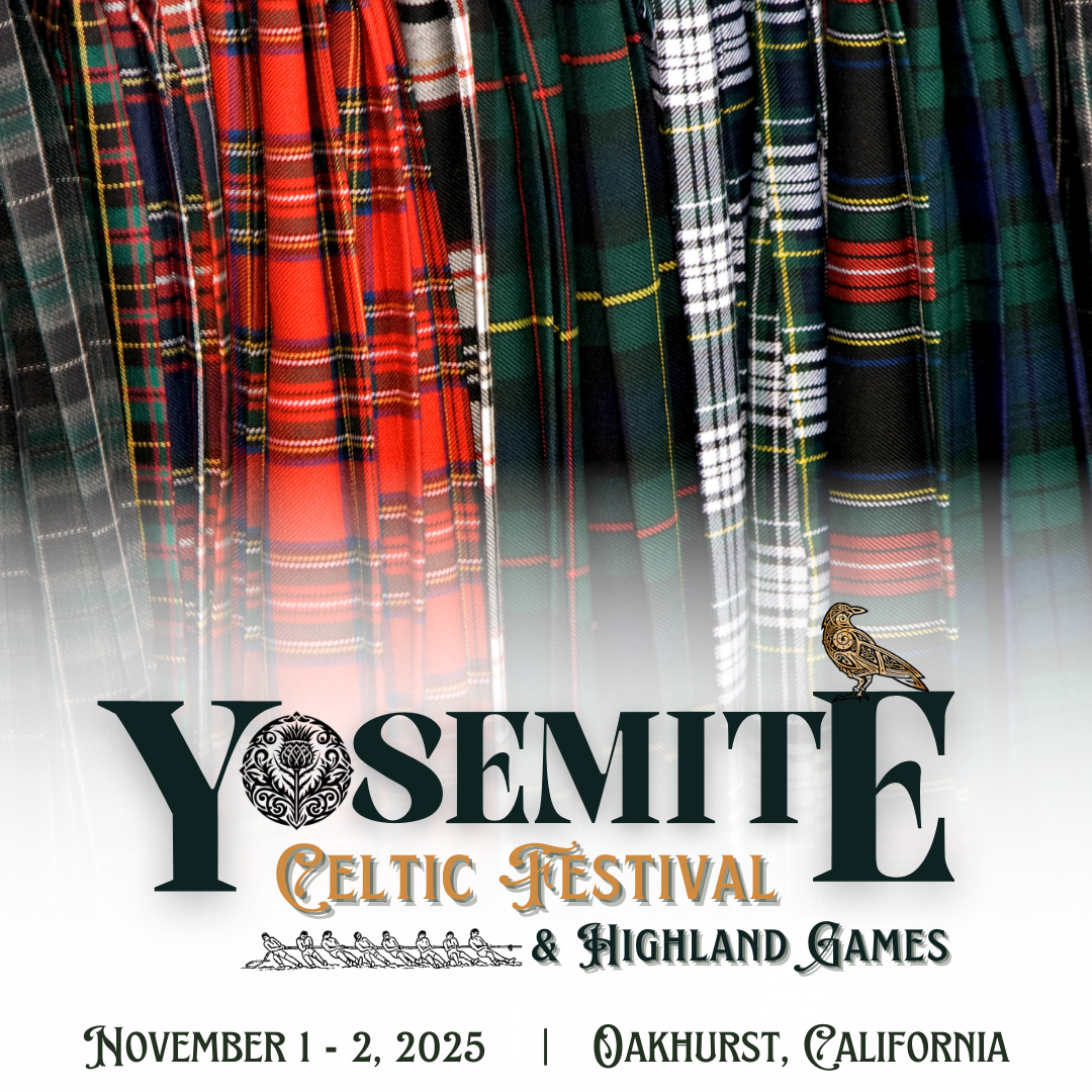 A poster for the yosemite celtic festival and highland games