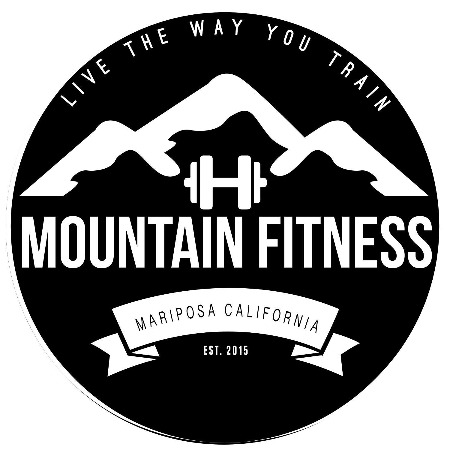 The logo for the mountain fitness gym in mariposa california.