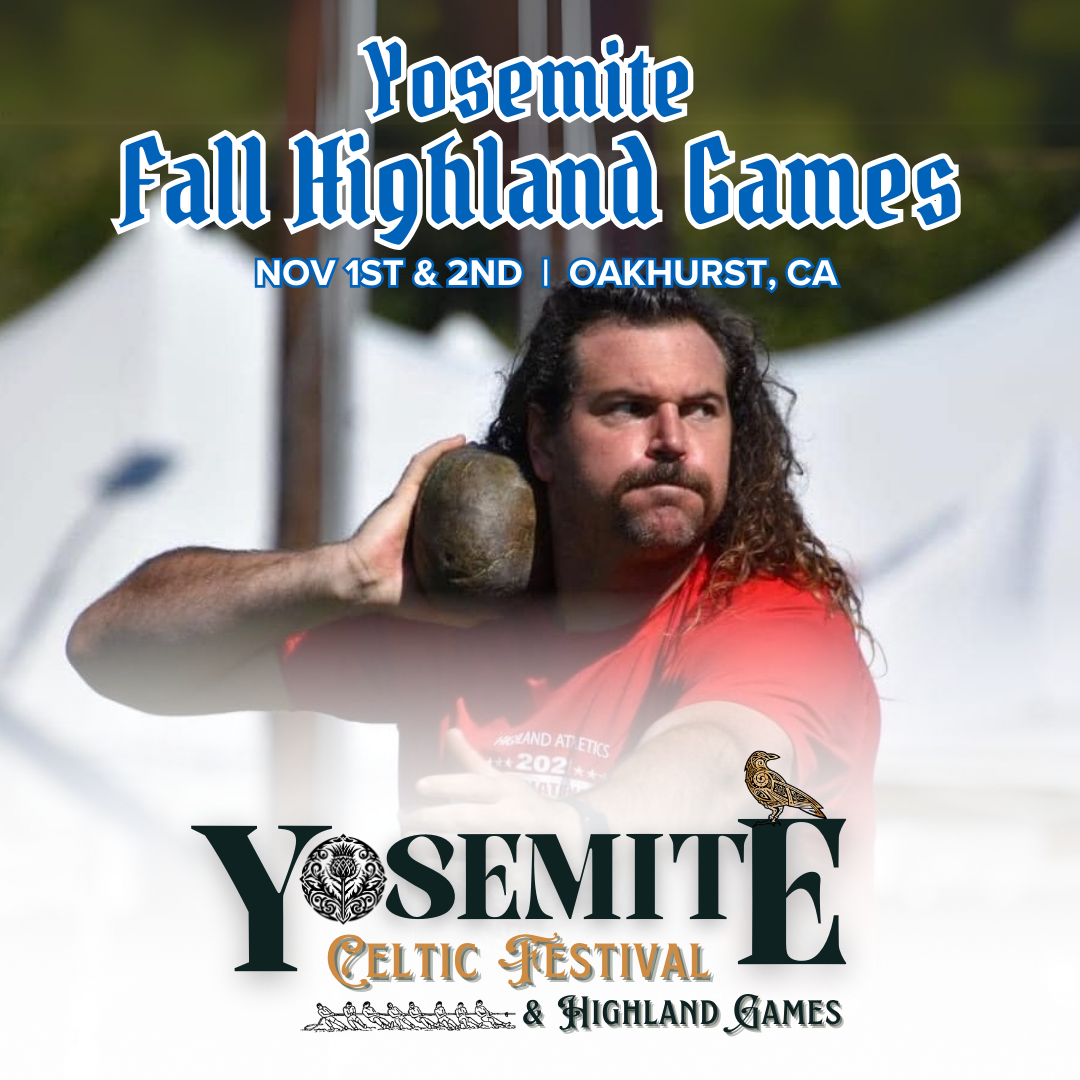 A poster for the yosemite celtic festival and highland games