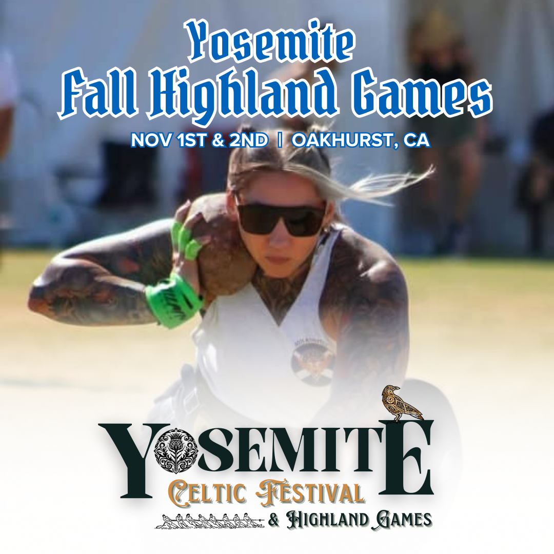 A poster for the yosemite fall highland games
