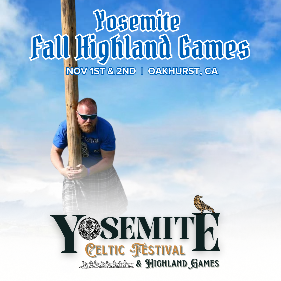 An advertisement for yosemite fall highland games