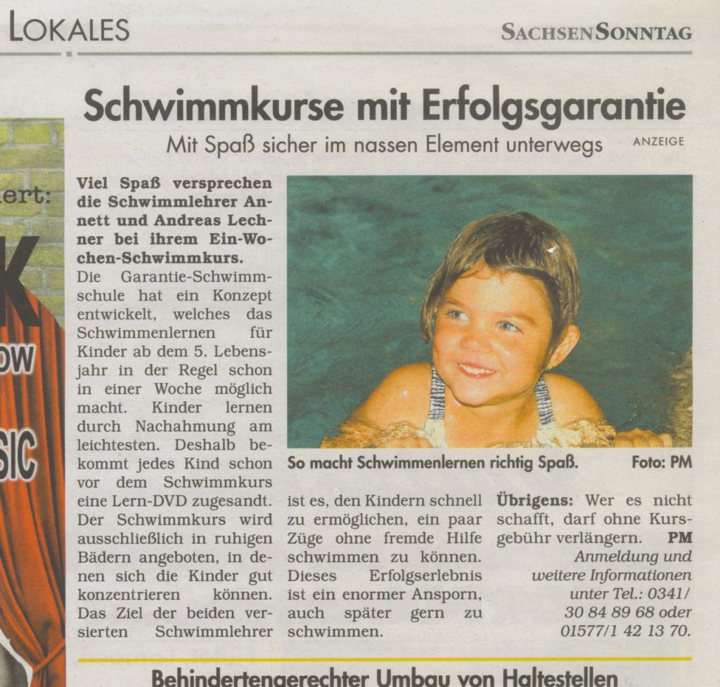 Schwimmkurse Schwimmschule Leipzig