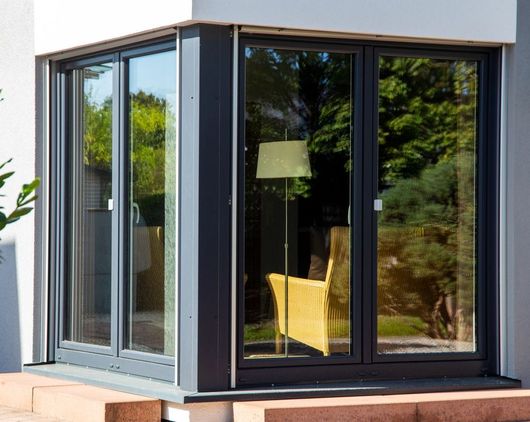 Large terrace door on a new residential house