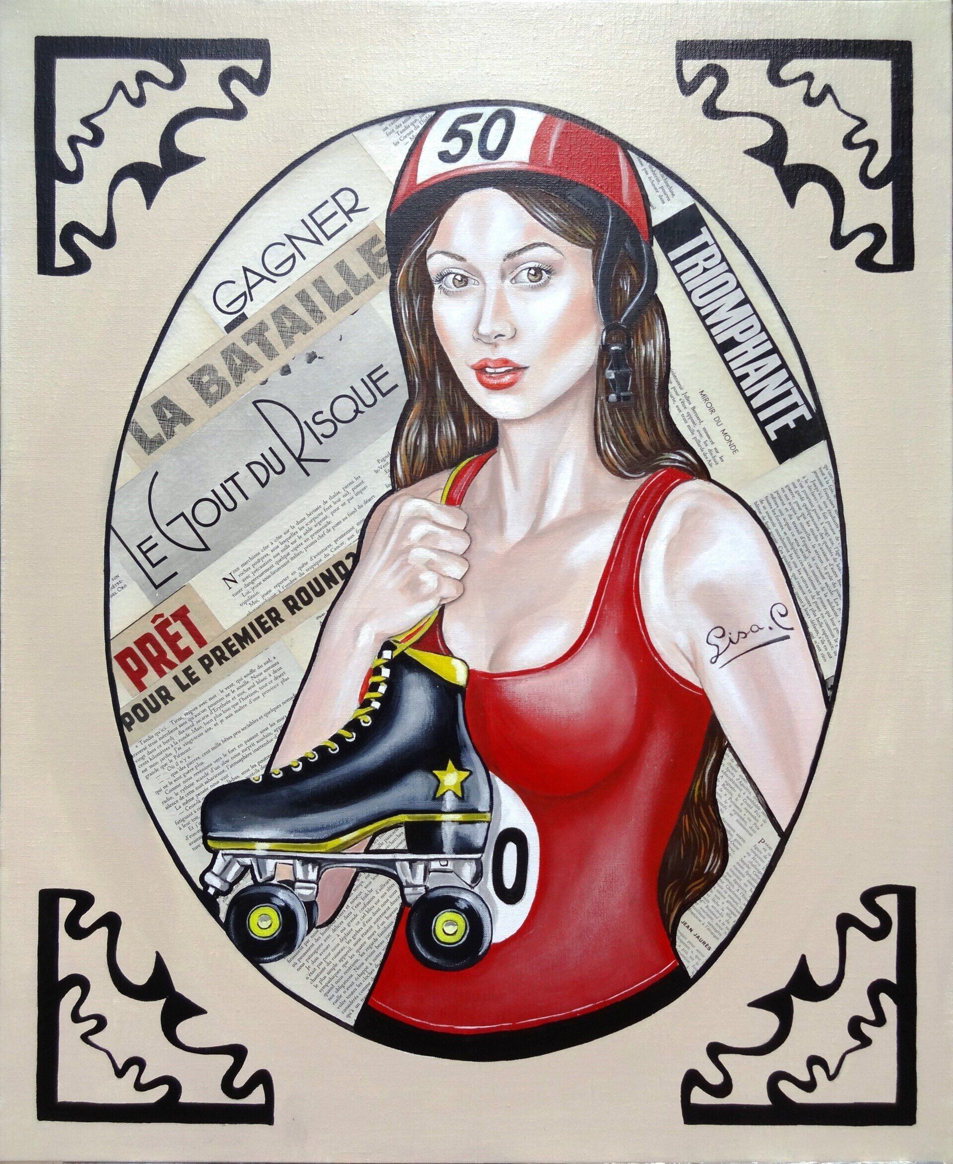 femme portant des rollers