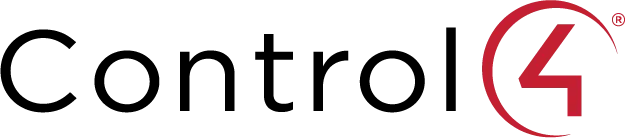 Control4 logo with black text and a red 4 inside a red circle.